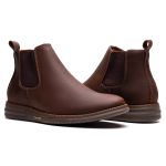 Botina Masculina Ultra Comfort em Couro Rústico Pinhão