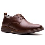Sapato Casual Derby Masculino Em Couro Café