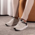 Tênis Sneaker Gel Ransterine Masculino Gelo/Preto Comfort