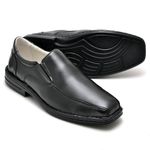 Sapato Comfort Ransterine Masculino em Couro Preto 