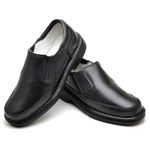 Sapato Comfort Ransterine Masculino em Couro Preto 