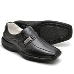 Sapato Comfort Ransterine Masculino em Couro Preto 