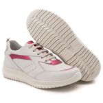 Tênis Feminino Ransterine Couro Branco/Pink