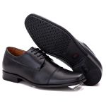 Sapato Social Comfort Ransterine Masculino em Couro Preto 