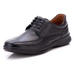 Sapato Comfort Masculino Em Couro Preto