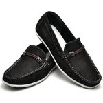 Mocassim Comfort Ransterine Masculino em Couro Preto