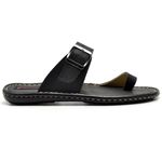 Chinelo Comfort Ransterine Masculino em Couro Preto 