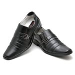 Sapato Social Comfort Ransterine Masculino em Couro Preto 