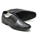 Sapato Social Comfort Ransterine Masculino em Couro Preto