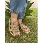 Sandália Papete Com Pedraria Snake Rast Shoes Luxo – Dourado