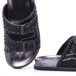 Sandalia Papete Birken Pedraria Confort Rast Shoes – Preta