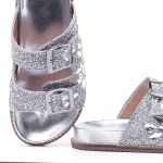 Sandalia Papete Birken Pedraria Confort Rast Shoes – Prata Velha