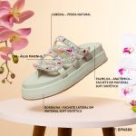 Sandália Papete Com Pedraria Snake Rast Shoes Confort – Off White