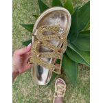 Sandália Papete Com Pedraria Snake Rast Shoes Luxo – Nude