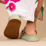 Sandália Papete Com Pedraria Snake Rast Shoes Confort – Off White