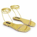 Rasteirinha de Amarração com Strass Rast – Dourado