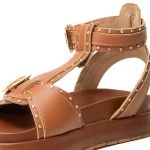 Sandália Flatform Com Spikes Rast Shoes Confort – Caramelo