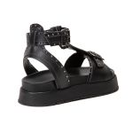 Sandália Flatform Com Spikes Rast Shoes Confort – Preta