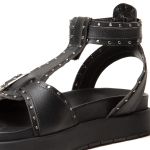 Sandália Flatform Com Spikes Rast Shoes Confort – Preta