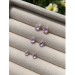 Brinco Gota Rosa Claro Trio