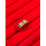 Anel Tela Colorida Zircônia Banhado A Ouro 18k