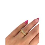 Anel Tela Cristal Zircônia Banhado A Ouro 18k
