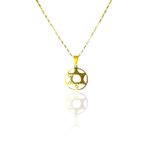Pingente Estrela Davi 23x20 Aço Dourado 