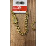 Pulseira Cravejada Trava Dupla Banhado A Ouro 18K