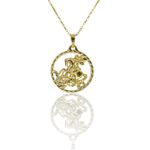 Pingente Zamac São Jorge Banhado A Ouro 18k