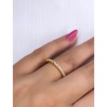 Anel Aparador Pedra Cristal Banhado A Ouro 18k 