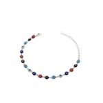 Pulseira Olho Grego Chinês Pequeno Colorido Banhado A Prata 925