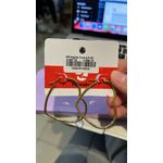 Brinco argola Coração Aço Dourado 