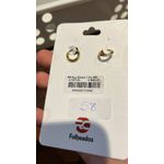 Brinco Argola Strass Aço Dourado 