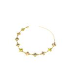 Pulseira Tiffany Quadrada Moldura Espaçada Banhado A Ouro 18K