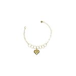 Pulseira Argola Coração Abaulada Banhado A Ouro 18K