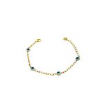 Pulseira Olho Grego Redondo Azul Claro Banhado A Ouro 18K