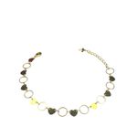 Pulseira Coração Chapada Argola Banhado A Ouro 18K