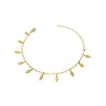 Pulseira Folha Badulaque Banhado A Ouro 18K