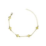 Pulseira Cinco Concha Espaçada Abaulada Banhado A Ouro 18K