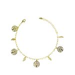 Pulseira Árvore Ramo Badulaque Banhado A Ouro 18K