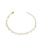 Pulseira Elo coração Vazado 4,5 mm Banhado A Ouro 18K