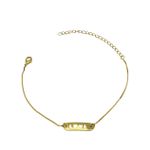 Pulseira Love Placa Meio Vazado Banhado. Ouro 18K