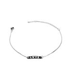 Pulseira Love Placa Meio Veneziana Banhado A Prata 925