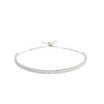 Pulseira Gravatinha Cravejada Zircônia Banhado A Prata 925