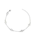 Pulseira Cinco Tiffany Cristal Espaçada Banhado A Prata 925