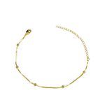Pulseira Bolinha Rato Quadrada Espaçada Banhado A 18K