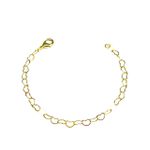 Pulseira Infantil Coração Vazado Banhado a Ouro 18K