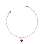 Pulseira Cartier Coração Vermelho Banhado A Prata 925 
