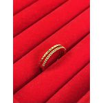 Anel Aparador Duplo Cravejado Banhado A Ouro 18K