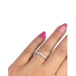 Anel Life Onda Cristal Cravejado Banhado A Prata 925
